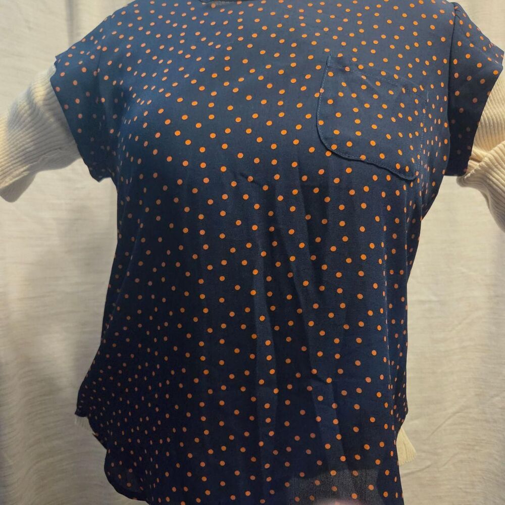 Lily-white Women's Navy and Orange Blouse